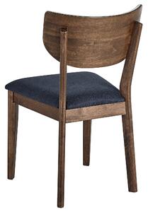 Sada 2 dřevěných jídelních židlí tmavé dřevo/modré MOKA