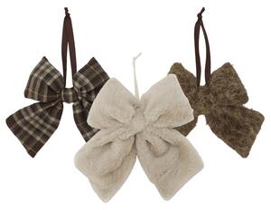 Dekorativní mašle Beige/Mocca – set 3 ks