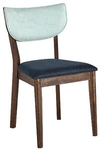 Sada 2 dřevěných jídelních židlí tmavé dřevo/modré MOKA