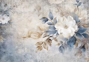 Postershop Fototapeta vliesová: Pastel Blue Flowers - 152,5x104 cm