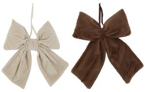 Dekorativní mašle Beige/Mocca – set 2 ks