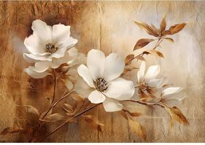 Postershop Fototapeta vliesová: Flowers Structure Retro Vintage Art Abstract - 208x146 cm