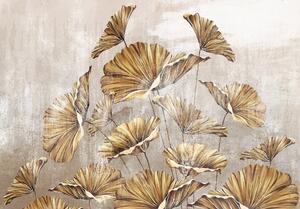 Postershop Fototapeta vliesová: Golden leaves - 208x146 cm
