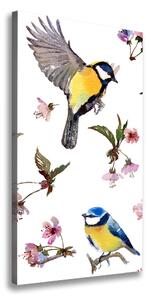 Vertikální Fotoobraz fotografie na plátně Ptáci a květiny ocv-98117635