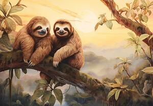 Postershop Fototapeta vliesová: Sloths Wild Animals - 208x146 cm