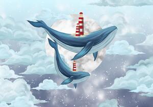 Postershop Fototapeta vliesová: Whales - 208x146 cm