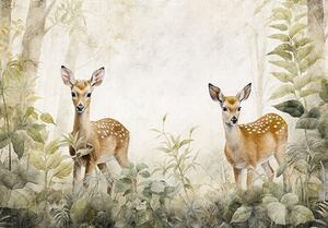 Postershop Fototapeta vliesová: For children Forest Roe Deer - 208x146 cm