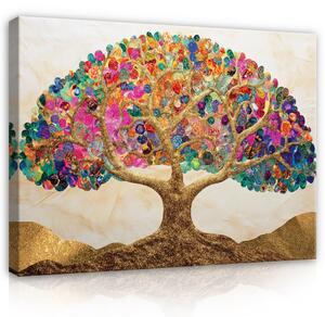 Postershop Obraz na plátně: Abstract Colorful Tree Art - 100x75 cm