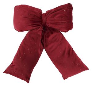 Velurový dekorativní polštář Red Bow