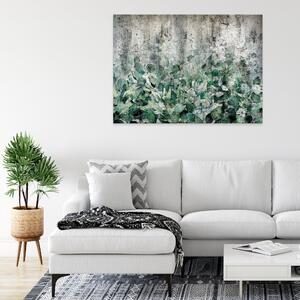 Postershop Obraz na plátně: Structure concrete leaves wall - 100x75 cm