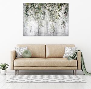 Postershop Obraz na plátně: Structure concrete leaves wall (1) - 100x75 cm