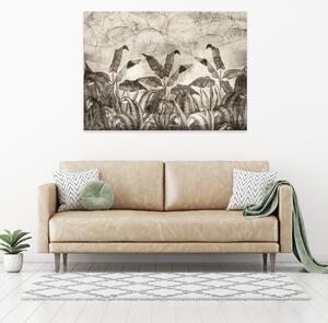 Postershop Obraz na plátně: Imitation nature concrete leaves (1) - 100x75 cm