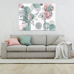Postershop Obraz na plátně: Line art flowers geometry - 100x75 cm