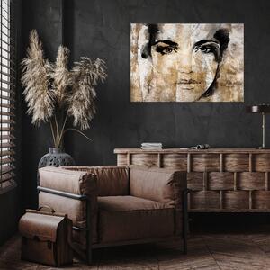 Postershop Obraz na plátně: Imitation concrete female face (1) - 100x75 cm