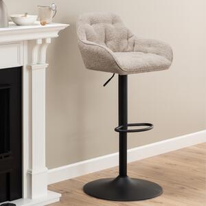 Scandi Béžová bouclé barová židle Proke 63-84 cm
