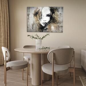 Postershop Obraz na plátně: Imitation concrete female face - 100x75 cm