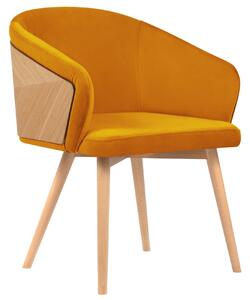Žlutá sametová jídelní židle Windsor & Co Tucan