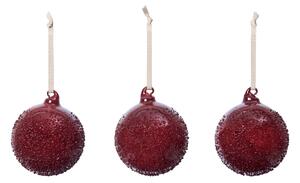Vánoční ozdoba Flurry Picante Red Ø 8 cm – set 3 ks