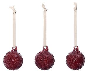 Vánoční ozdoba Flurry Picante Red Ø 4 cm – set 3 ks