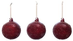 Vánoční ozdoba Flurry Picante Red Ø 10 cm – set 3 ks