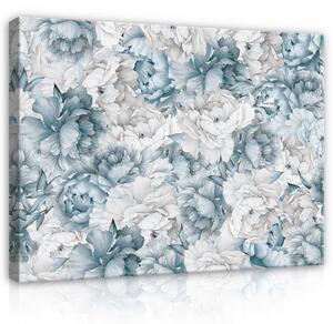 Postershop Obraz na plátně: Nature Flowers Pastel Blue Peonies - 100x75 cm