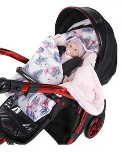 Zavinovací deka Baby Max Minky s kapucí PINK/FLOWERS 09