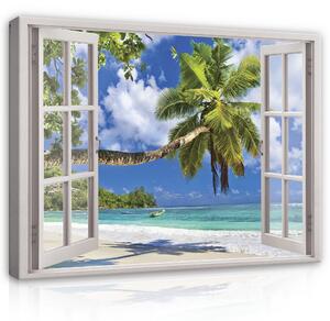 Postershop Obraz na plátně: Window - Tropical Beach - 80x60 cm