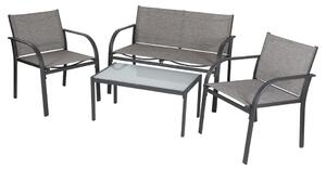 Zahradní set LOUNGE s křesly, lavicí a stolkem, šedý