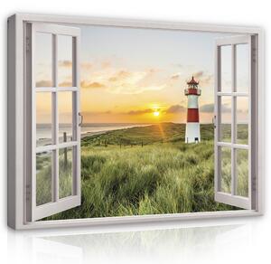 Postershop Obraz na plátně: Window - Lighthouse - 80x60 cm