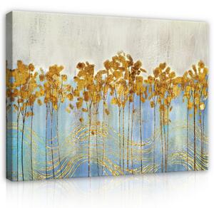 Postershop Obraz na plátně: Art Nature Golden Leaves Ornaments - 80x60 cm