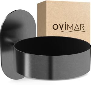 Držák na fén nástěnný závěsný držák na fén - Nerezová ocel - Gunmetal - Samolepicí bez vrtání - Do koupelny