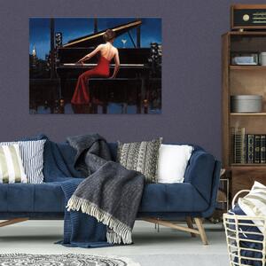Postershop Obraz na plátně: Characters City Sky Music Piano - 100x75 cm
