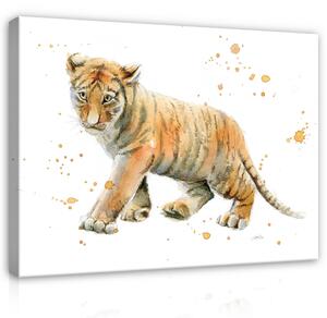 Postershop Obraz na plátně: For Children Animals Tiger Cat - 100x75 cm