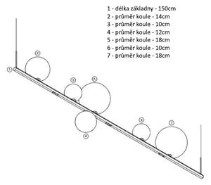 Lodes Random Stick long, závěsné svítidlo 15W LED 2700K, černá/bronzová, délka 150cm