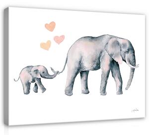 Postershop Obraz na plátně: For Children Animals Elephants Boho - 100x75 cm