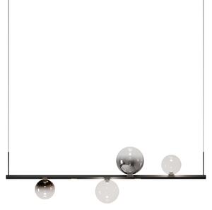 Lodes Random Stick short, závěsné svítidlo 10W LED 2700K, černá/bronzová+čirá+kouřová, délka 100cm