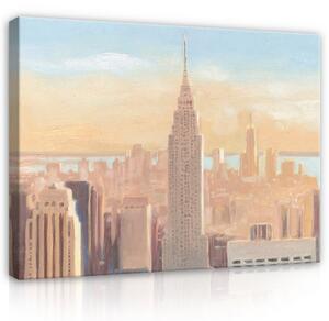 Postershop Obraz na plátně: Miasto New York Wieżowiec Niebo - 100x75 cm