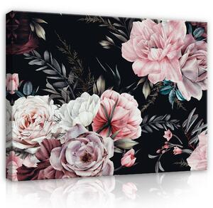 Postershop Obraz na plátně: Nature flowers roses painting - 80x60 cm