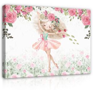 Postershop Obraz na plátně: For kids ballerina flowers painting - 100x75 cm