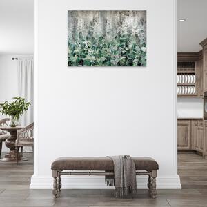Postershop Obraz na plátně: Structure concrete leaves wall - 80x60 cm