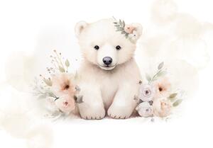 Postershop Fototapeta vliesová: For Kids Little Polar Bear (1) - 208x146 cm