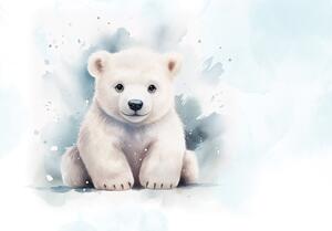 Postershop Fototapeta vliesová: For Kids Little Polar Bear - 208x146 cm