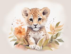 Postershop Fototapeta vliesová: For Kids Little Lion (1) - 208x146 cm