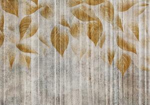 Postershop Fototapeta vliesová: Gold Leaves Structure - 208x146 cm