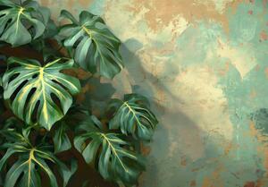 Postershop Fototapeta vliesová: Monstera Leaves Structure - 208x146 cm