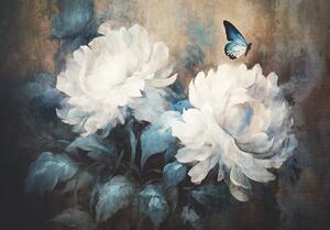 Postershop Fototapeta vliesová: Flowers Composition Butterflies 2 - 208x146 cm