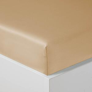 Prostěradlo Veba s gumou GEON bavlněný satén béžová Velikost: 90x200 cm