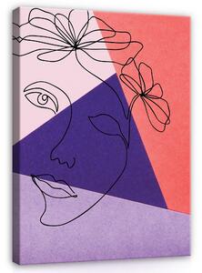 Postershop Obraz na plátně: Line Art Woman Face - 80x60 cm