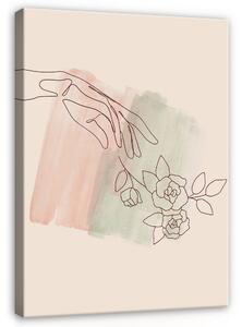 Postershop Obraz na plátně: Boho Line Art - Hand - 80x60 cm