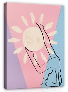Postershop Obraz na plátně: Line Art - Yoga - 80x60 cm